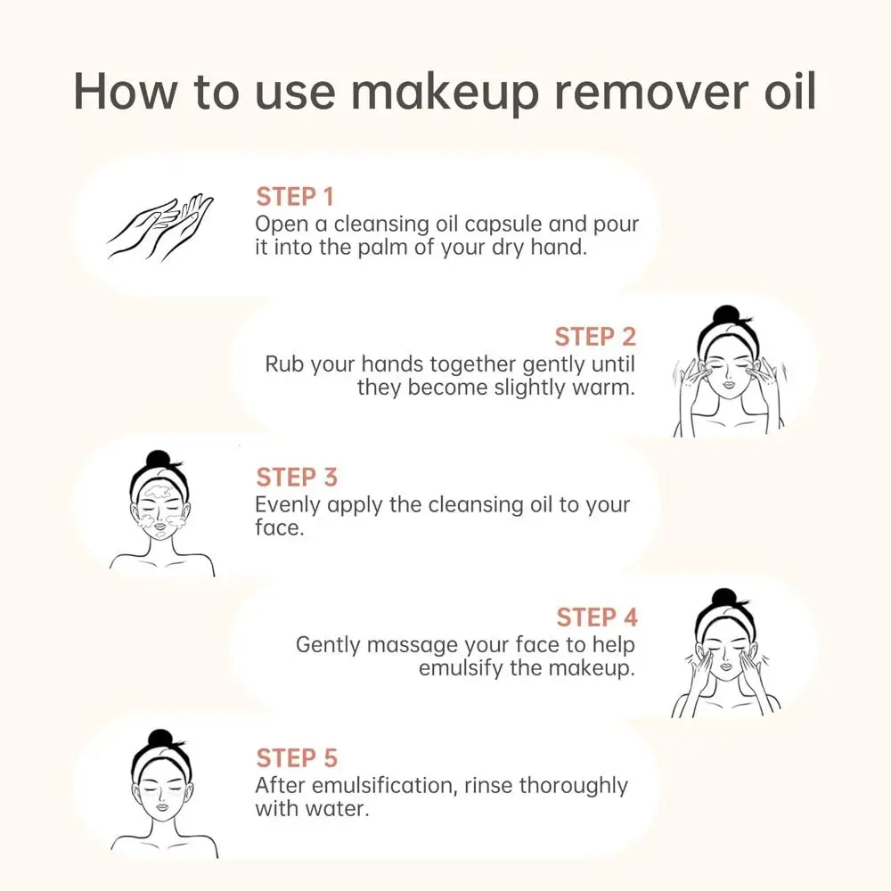 10/30/40PCS Hot Softening Mini Cleansing Oil Soothing Camellia Makeup Remover Oil Gentle Deep Cleansing Oil for Travel