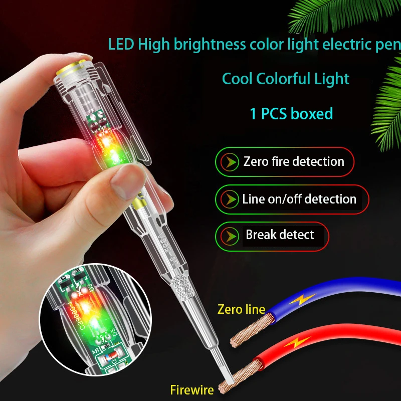 

Electrician Dedicated Intelligent Induction Dual Color LED Color Light Electric Pen, Electrical Testing Zero Live Test Pen