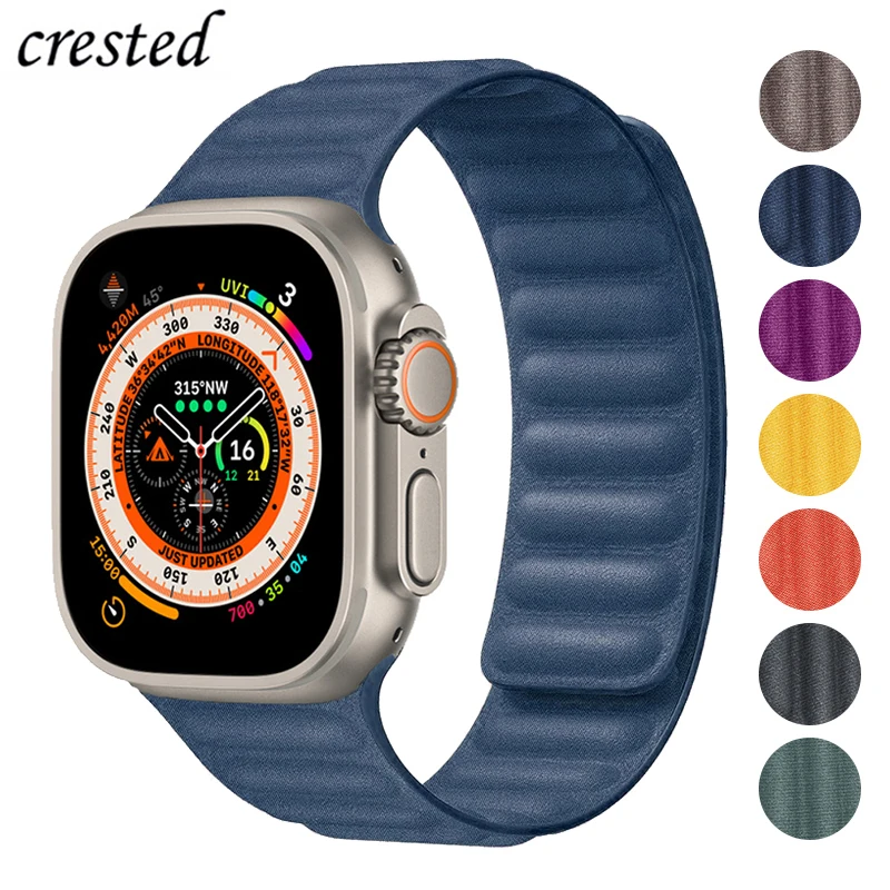 

New FineWoven strap For Apple Watch Band 44mm 40mm 45mm 49mm 41mm Original Magnetic loop bracelet iWatch Series 9 8 SE 7 Ultra 2