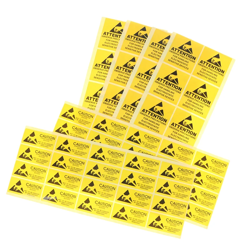 40Pcs Attention Caution Sticky Sticker Adhesive Warning Label Reminder For ESD Static Sensitive Device Electronic Components