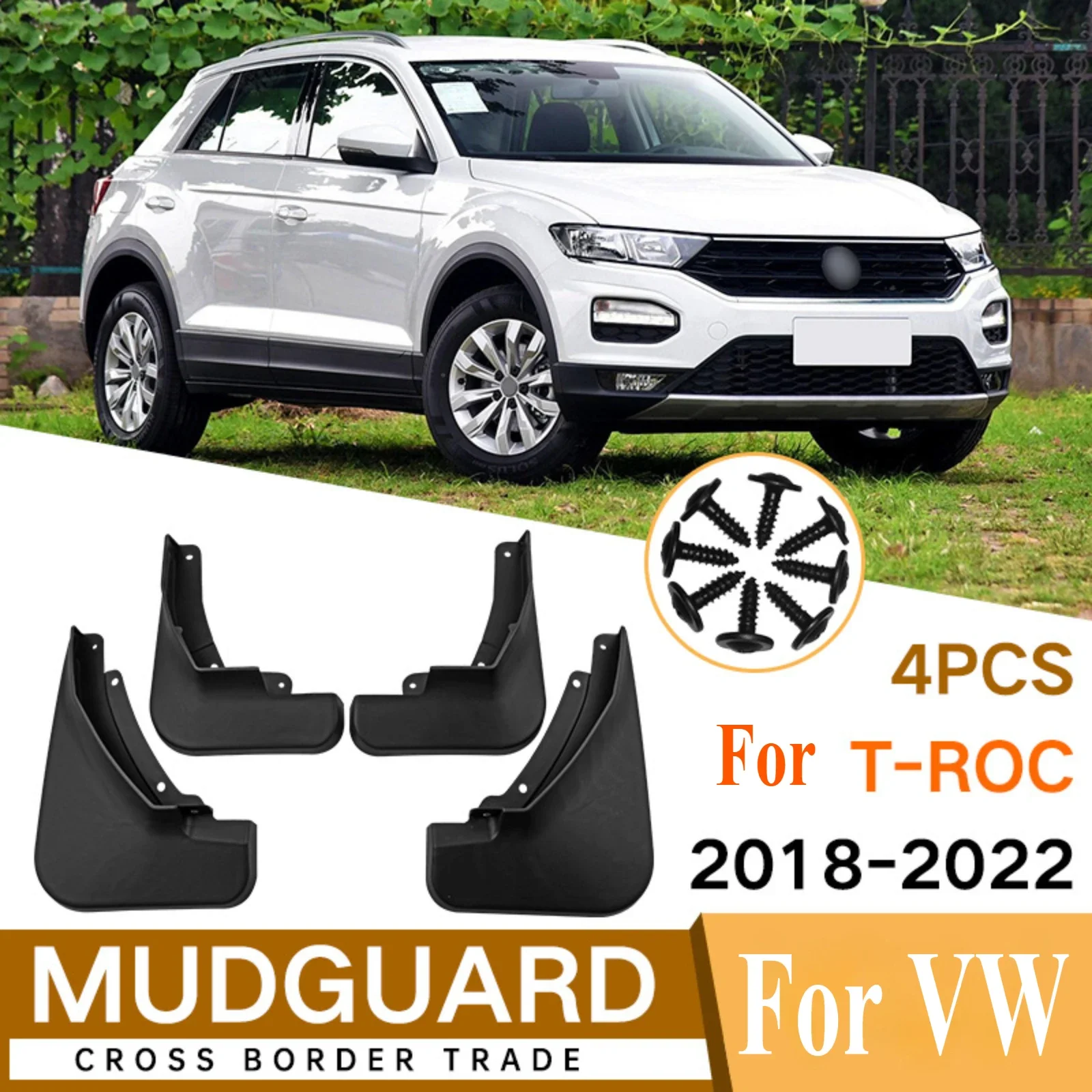 For Volkswagen T-ROC Car 2018-2022 Custom Fi Tire Mud Flaps Mudguards Splash High Quality Durable Auto Modification Parts