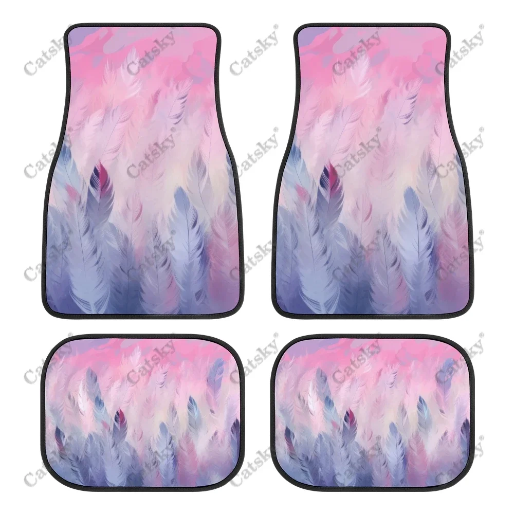 

Colorful Painting of Feathers Auto Floor Mats Carpet, Customized Car Floor Mats All Weather Automotive Floor Pad for Stylish
