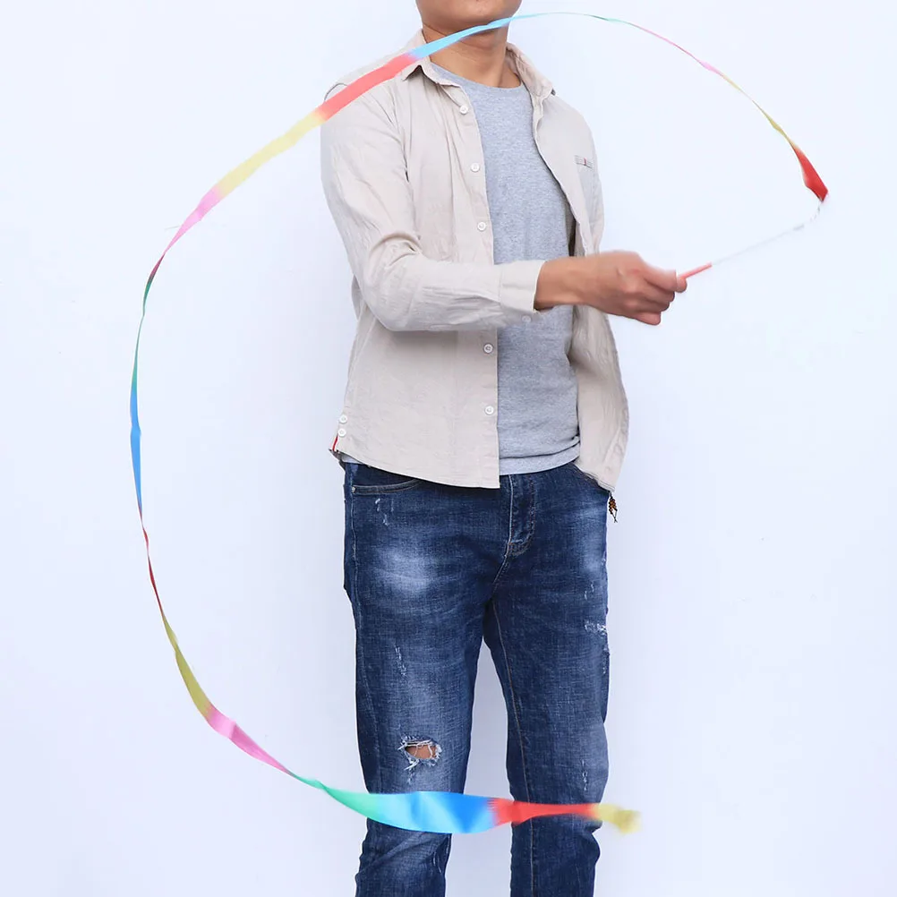 

5Pcs Colorful Rhythmic Gymnastics Ribbon 2-Meter Dancing Streamers for Twirling Kids Exercise Rhythmic Ribbon