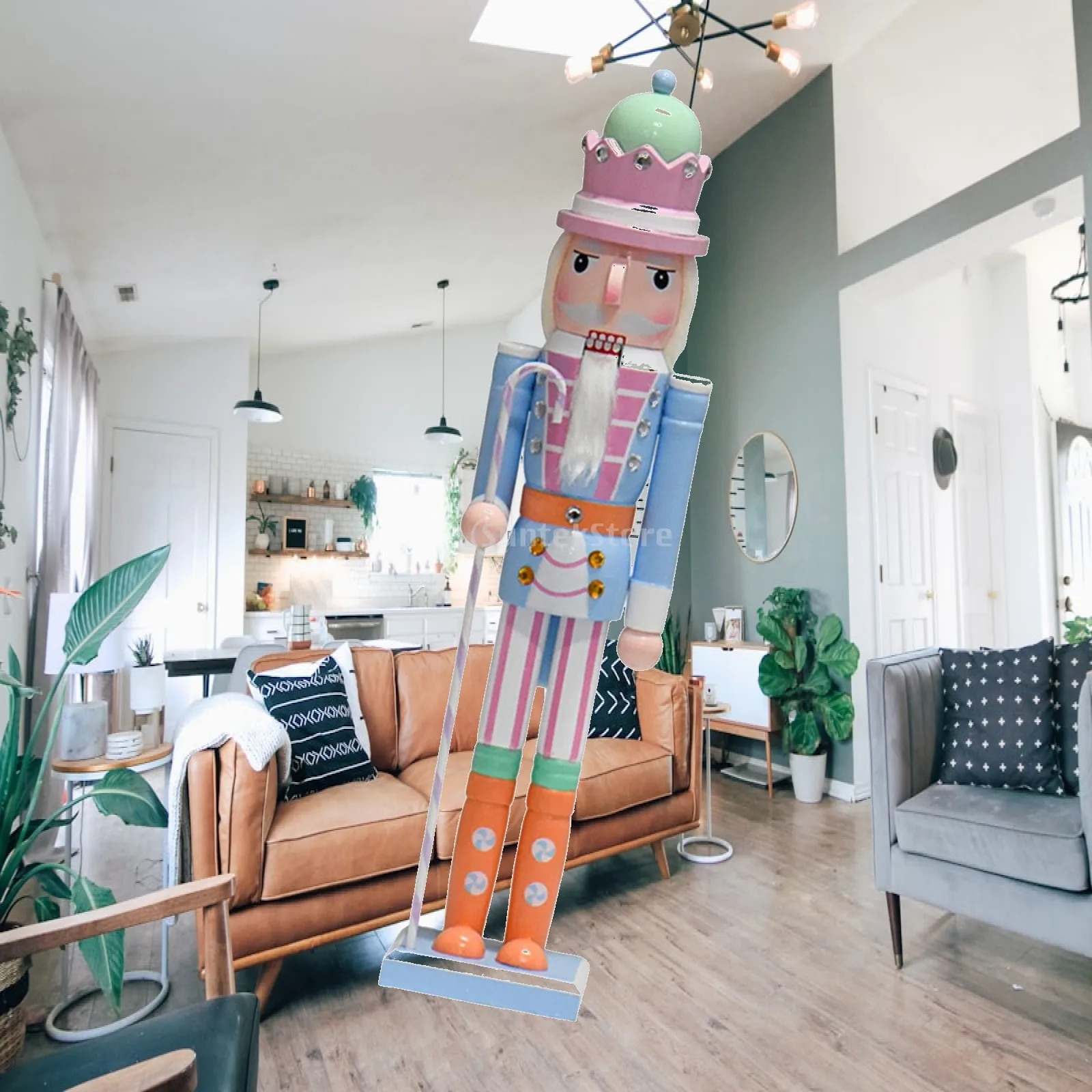 Wooden nutcracker ornament, craft nutcracker figure for shelves,