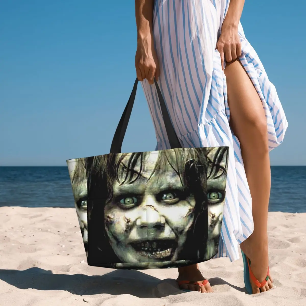 

The Exorcist Horror Movie Beach Tote Bag Sport Gym Yoga Duffle Large Tote Bag Women Travel Bag Fitness bag