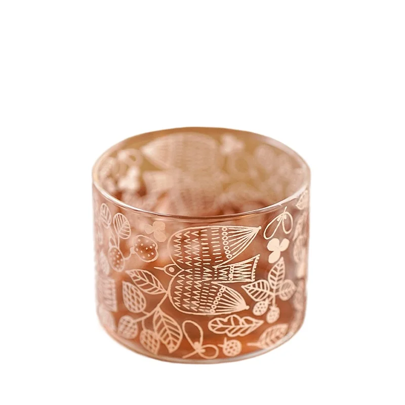 

Artist/Heat-resistant glass water cup (bird/leaf/low)