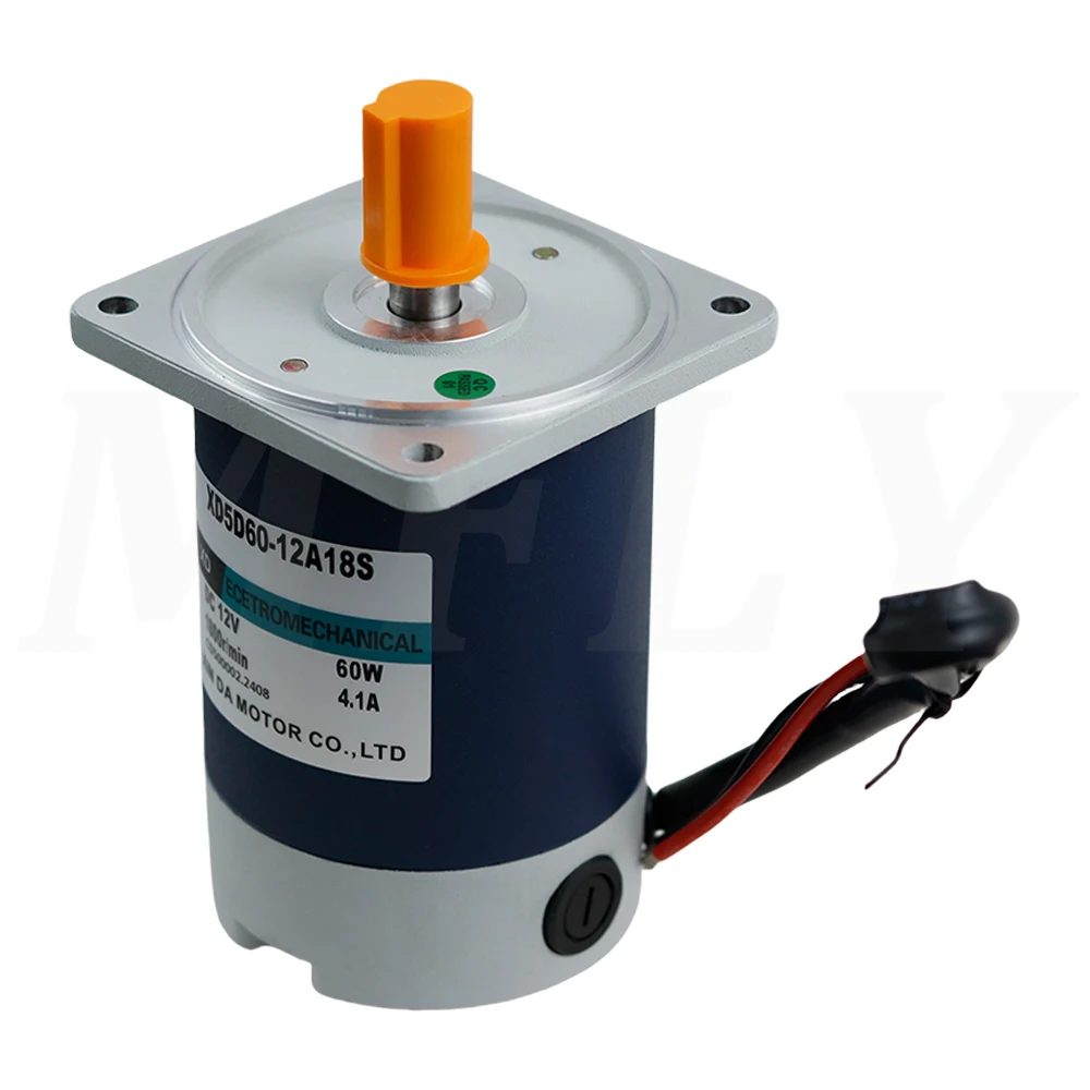 DC 12V 24V Permanent Magnet Motor High Speed 1800rpm 3000rpm 60W DC Speed Regulation Reversible High Torque Electric Motor