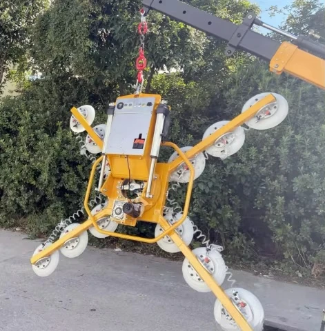 ISO CE Certified Glass Handling Vacuum Lifter Suction Cups 400-1200KG Load Capacity Remote Control Battery Powered 360 Pump