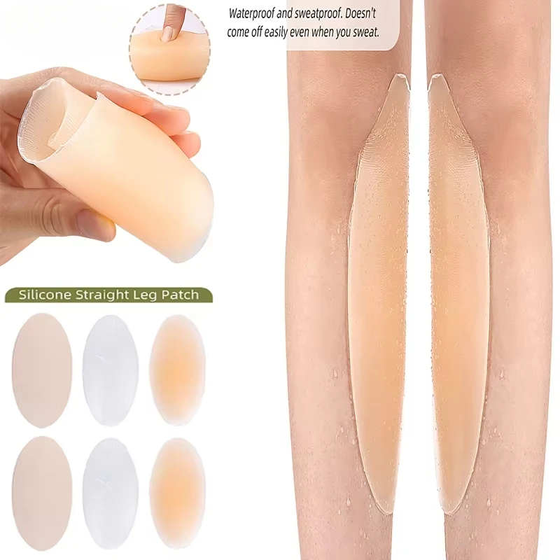 Bandes réutilisables en silicone pour les jambes et les cuisses, coussretours corporel invisible unisexe, patchs anti-fonThigh pour l'extérieur, autocollants de frottement des pieds, 1 paire