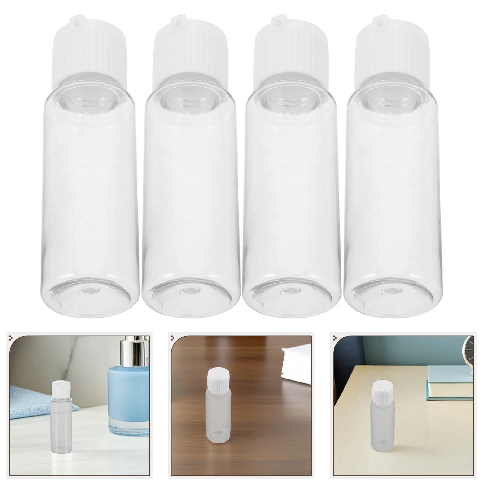 

20 шт. флаконов для эссенции и лосьона, маленькие пластиковые бутылки с помпой, дорожные многоразовые контейнеры, прозрачные емкости для жидких средств по уходу за кожей