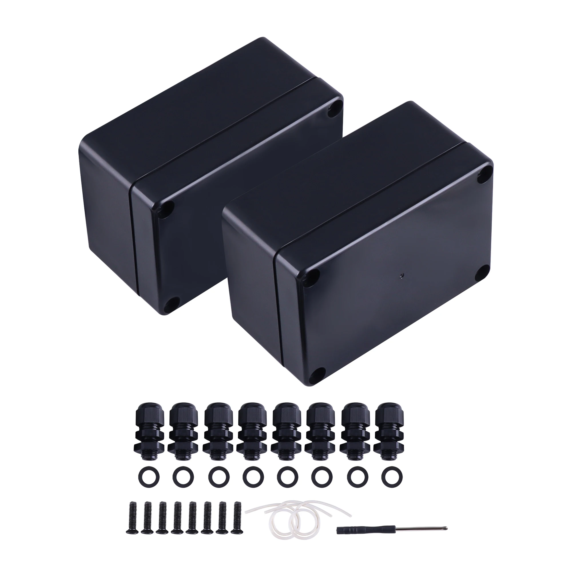 ABS Junction Box Waterproof Plastic Enclosure Box With NPT1/2 3/8 1/4 Cable Gland Screws IP65 Electronic Project Instrument Case