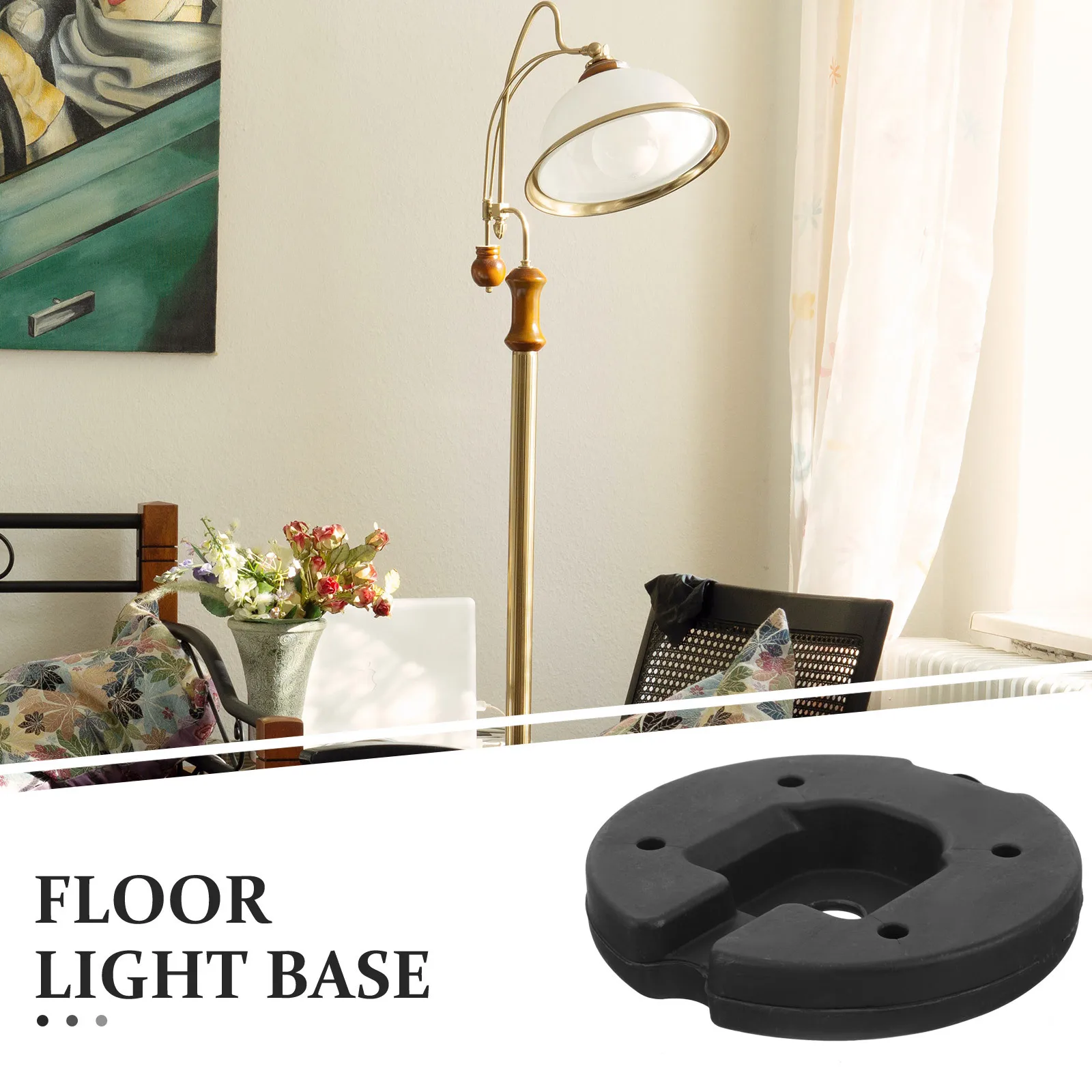 

1pcs Heavy Duty Iron Round For Weighted Floor Desk Light Stand, Metal Chassis, Home Office Decor, Lamp Base Accessory,