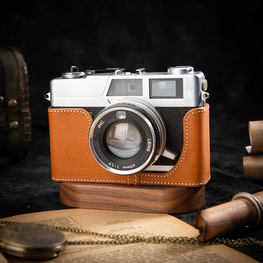 

For Canon QL17II QL17III QL19III QL19II F1 Case F1 Genuine Leather Half Case Half Bag Retro Protective Case Handmade Camera Bag