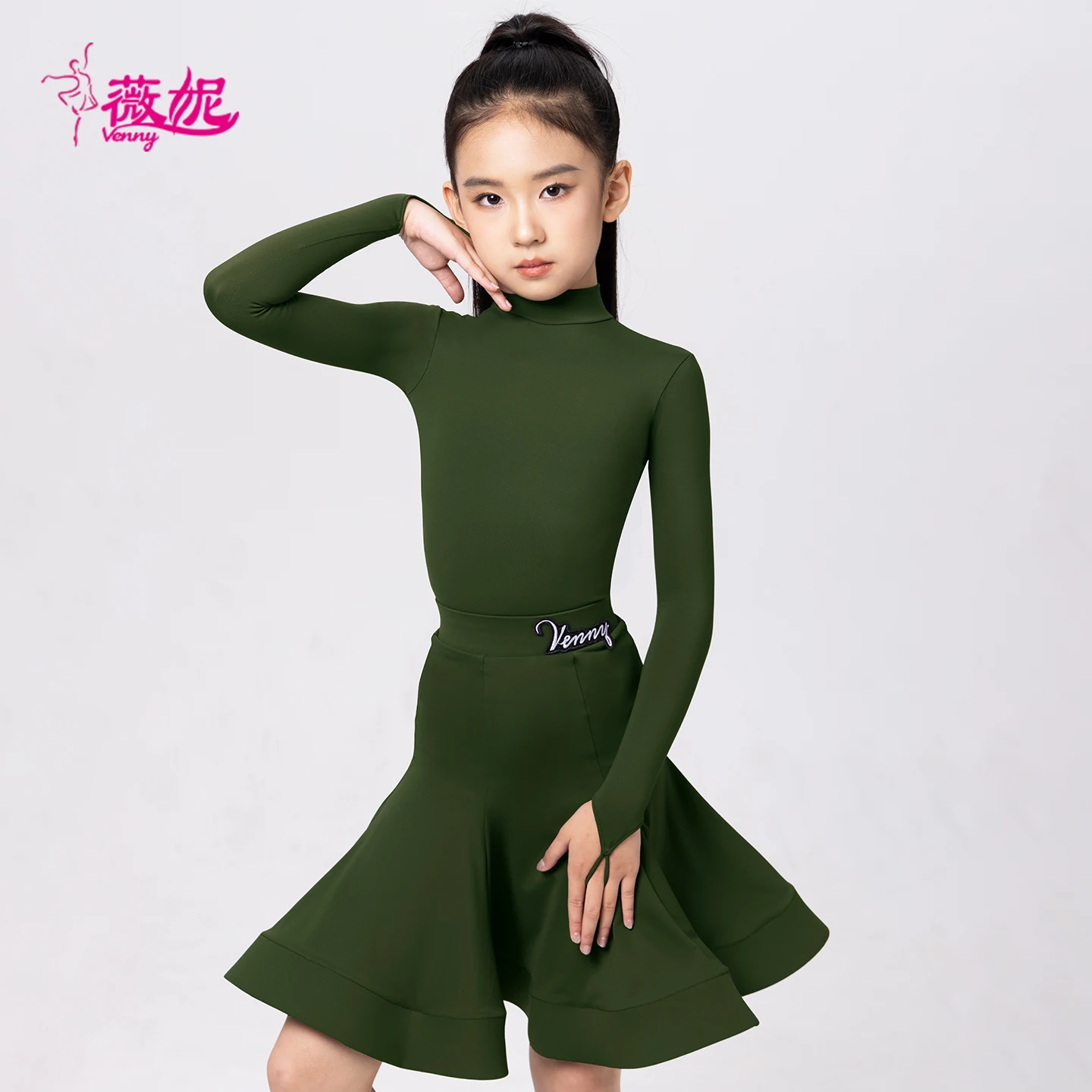 

Vennystyle Latin Dance Dress Girls Standard Competition Dress Set Official Style Ballroom Dancing Ballroom dance costumes