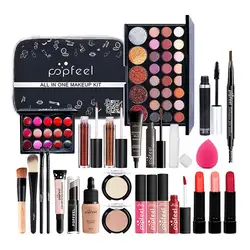 All In One Full Professional Cosmetics Makeup Kit Eyeshadow Lip Gloss Lipstick Makeup Brushes Eyebrow Concealer With Bag