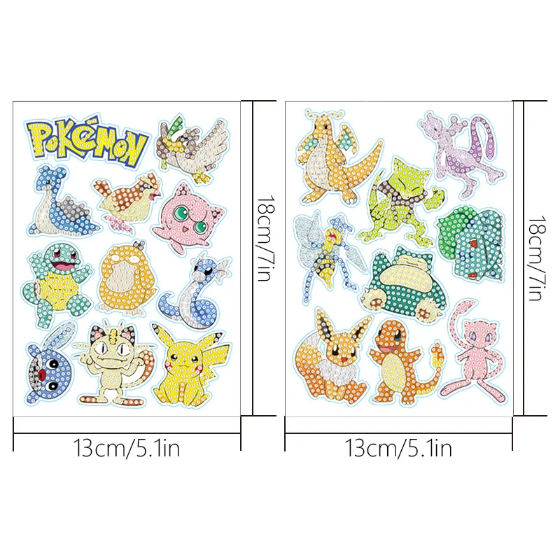 Diamond Painting Cartoon Pokemon DIY Sticking Drills Embroider Handiwork Enthusiast Decoration Schoolbag Best Gifts