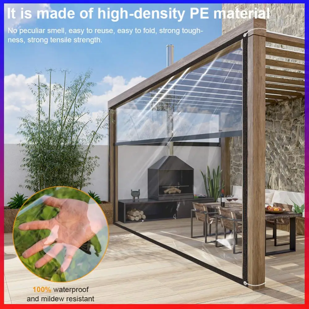 Waterproof Heavy Duty Tarpaulin Thick and Tear-resistant Clear Vinyl Plastic Tarps for Outdoor/Camping/Plant/Garden/Chicken Coop