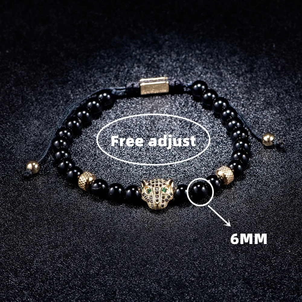 New Trend Lion's head Accessories Handmade Men's Crown Yoga Bracelet For Men/Women Braiding Macrame Bracelets Pulseras homme