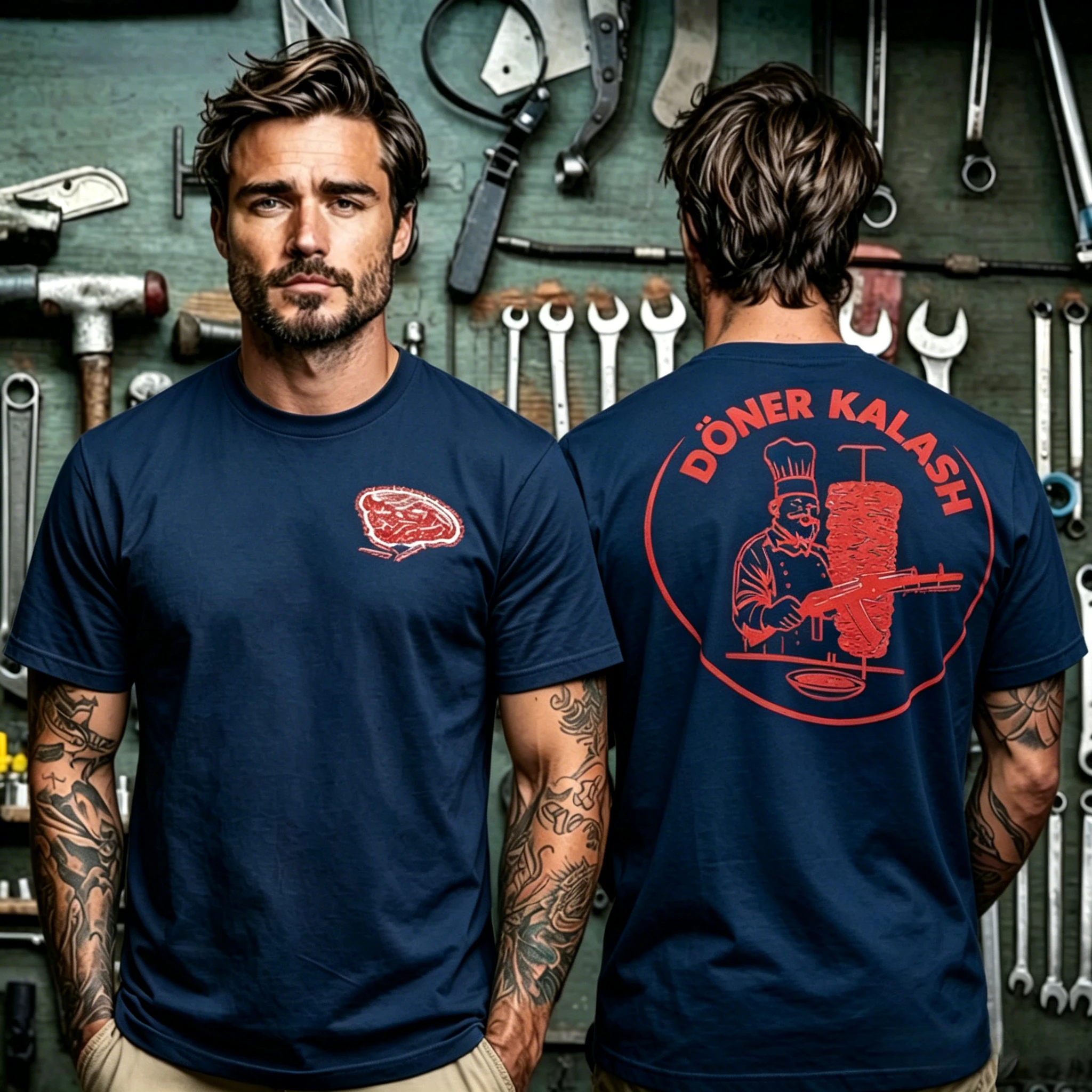 Doner Kebab Kalashnikov Graphic Cotton T Shirt Funny Chef Gun Print Tee Retro Humor Streetwear Casual Top for Men Women