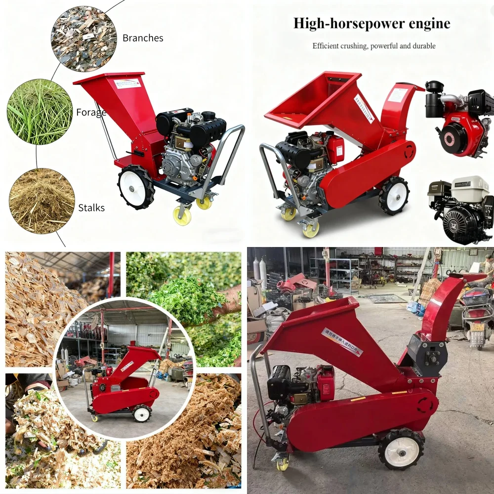 Mobile Multifunctional Cutter and Kneading Machine Chaff Cutter Shredder Grinder Garden Branch Crusher