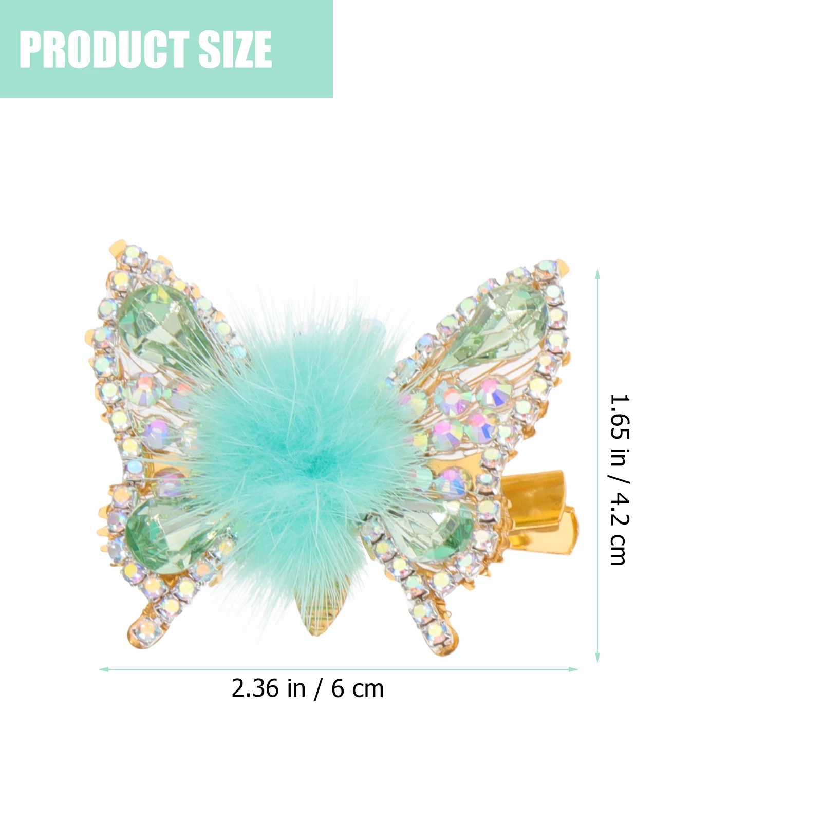 

2pcs Butterfly Hair Clips Moving Wings Metal Rhinestone Durable Billed Hairpin For Women Girls Birthday Wedding Party