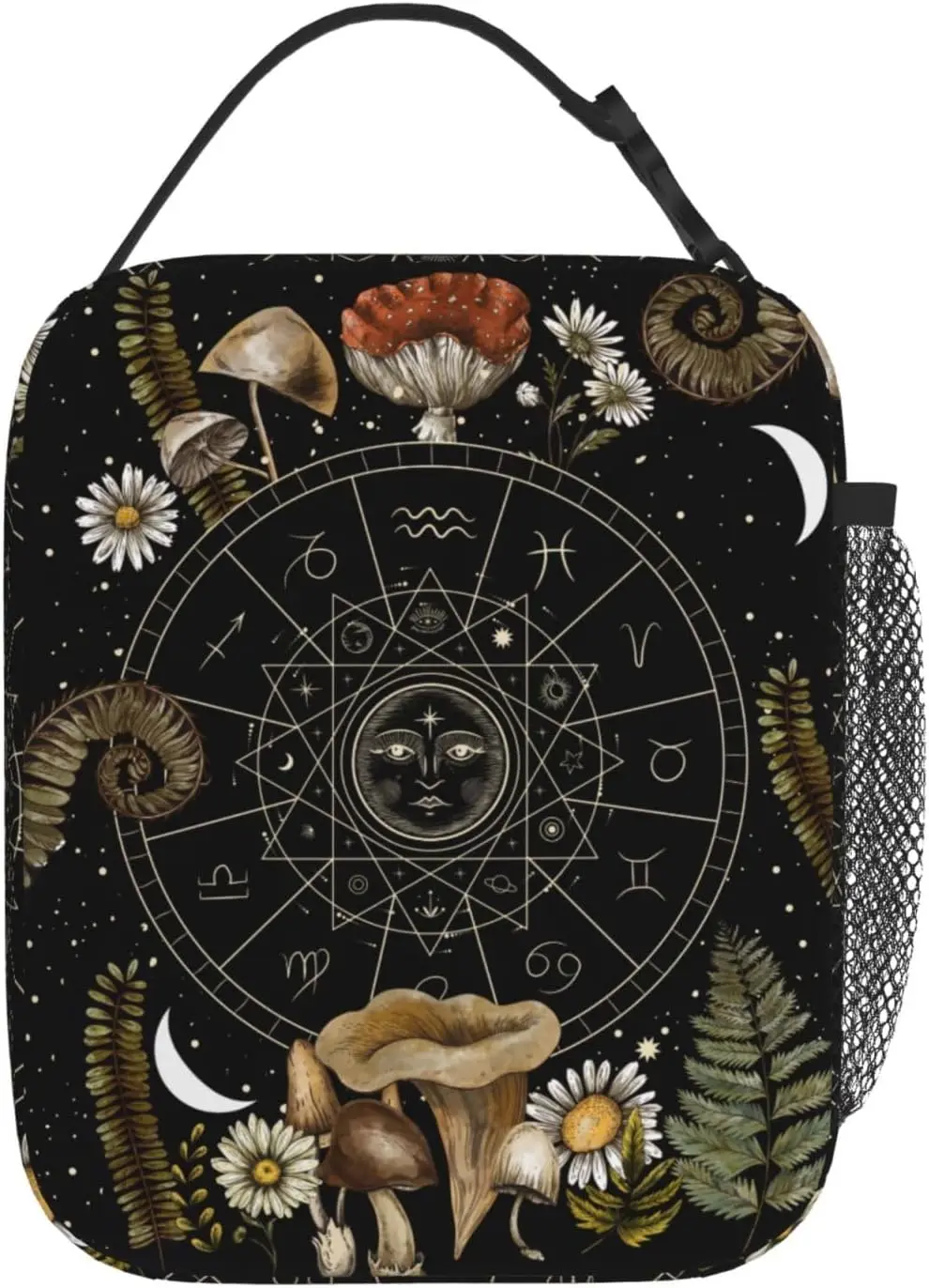 Zodiac Signs Mushroom Lunch Bag Insulated Lunch Box Reusable Lunch Tote Bag