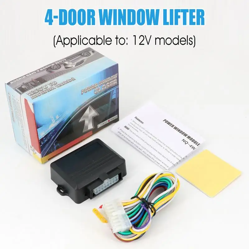 Universal 4-Door Window Roll Up Closer OBD Port Installation Auto Glass Lock Actuator Anti-Theft Device Vehicle Safety