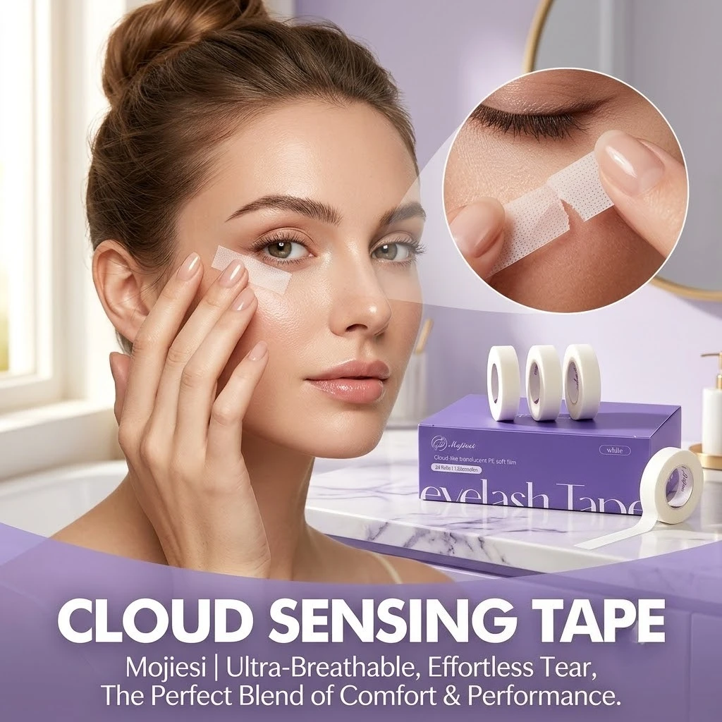 24 Rolls Breathable Eyelash Extension Tape Ultra-Soft Translucent PE Lash Tape for Sensitive Skin, Professional Isolation Supply
