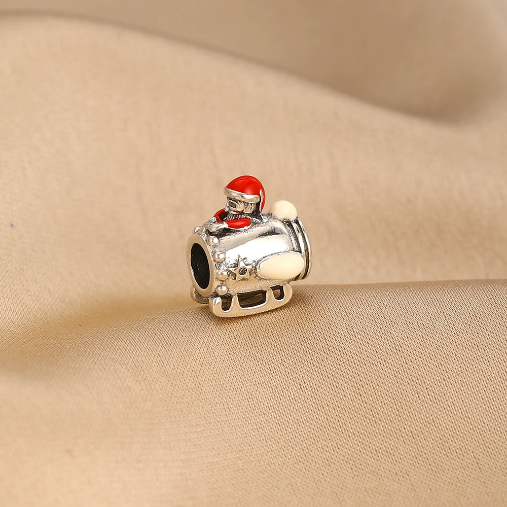 Christmas 925 Sterling Silver Charms Santa Claus Reindeer Christmas Tree Snowman Elk Bead Fit Original Bracelet Necklace Jewelry