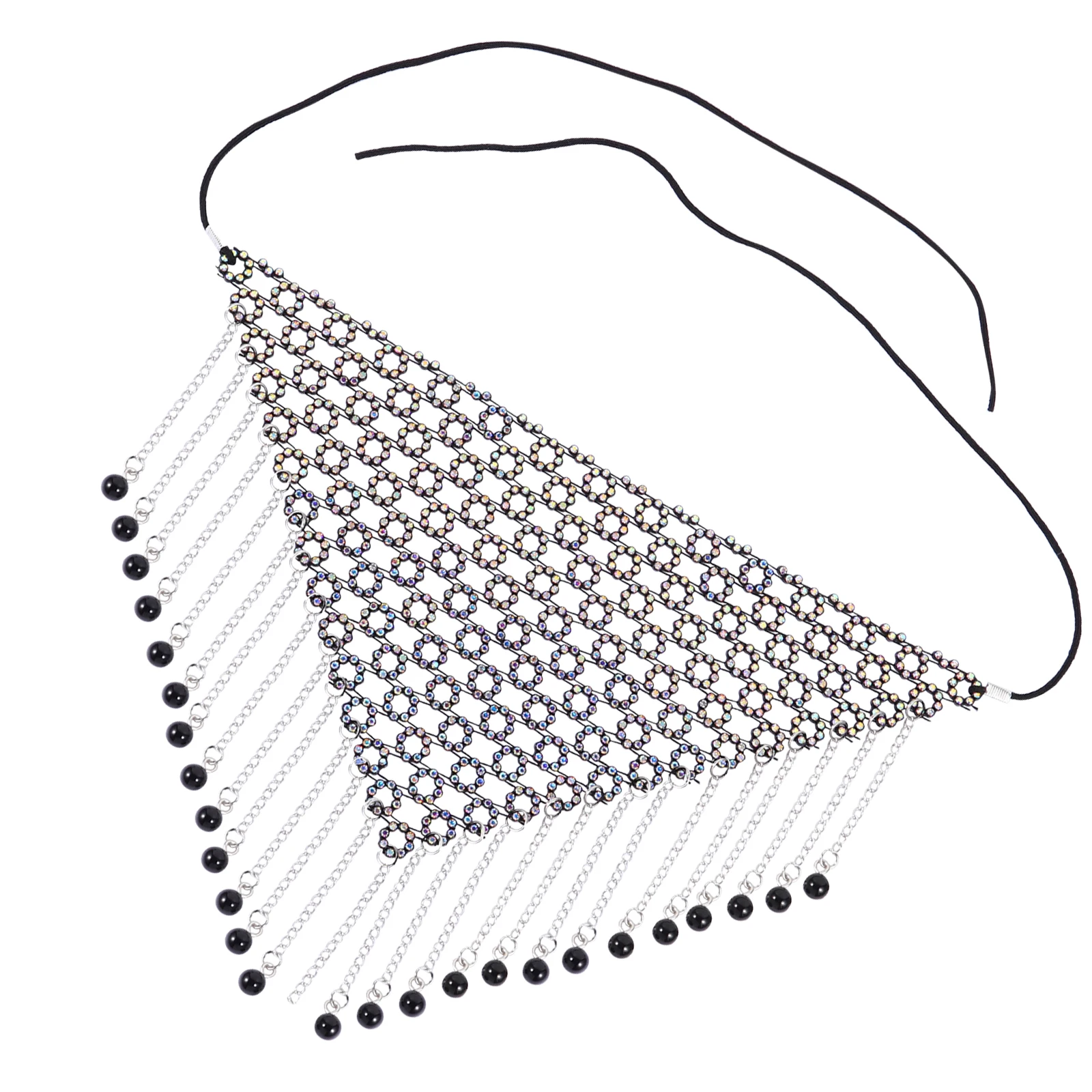 

Rhinestone Face Mask Tassel Fringe Jewelry Sequins Veil Mask Accessories Dance Performance Costumes Reticulated Masks