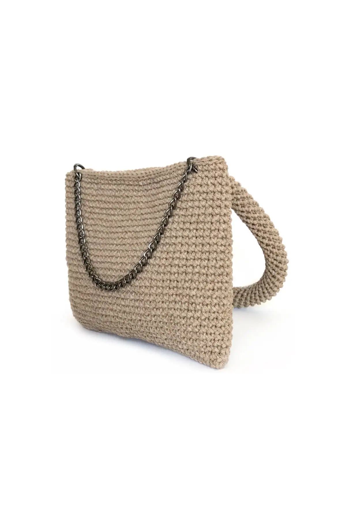 Uras Refet Cream Handmade Knitting Women Shoulder Bag Women bag Shoulder Bag Handmade