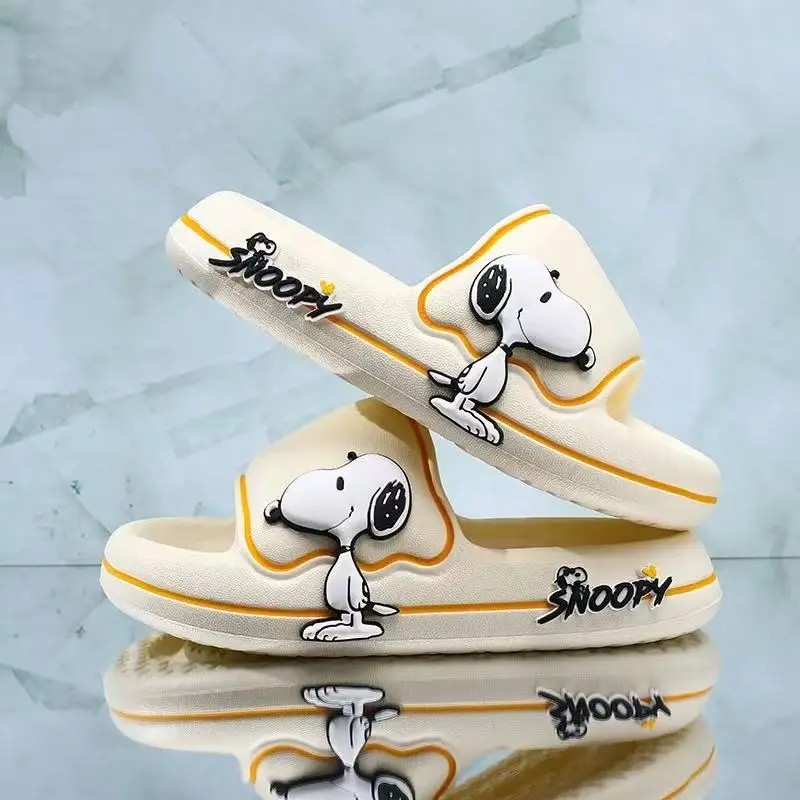 

2025 Summer Children's Sports Snoopy Cartoon New Fashionable blue black beige pink child girls boys women man kids slippers