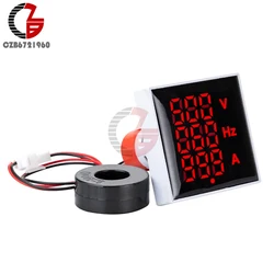 AC 60-500V 0-100A 20-75Hz Mini Voltmeter Ammeter LED Display Voltage Current Meter Tester Frequency Meter Signal Indicator Panel