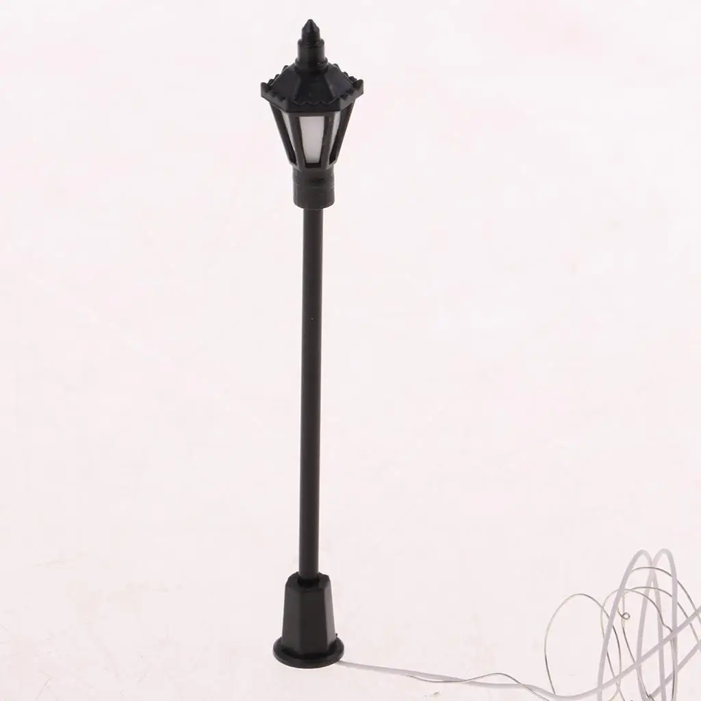 

N Scale Led Street Lights White Miniature Model Railway Lamp Post Plastic Garden Accessories for Diorama