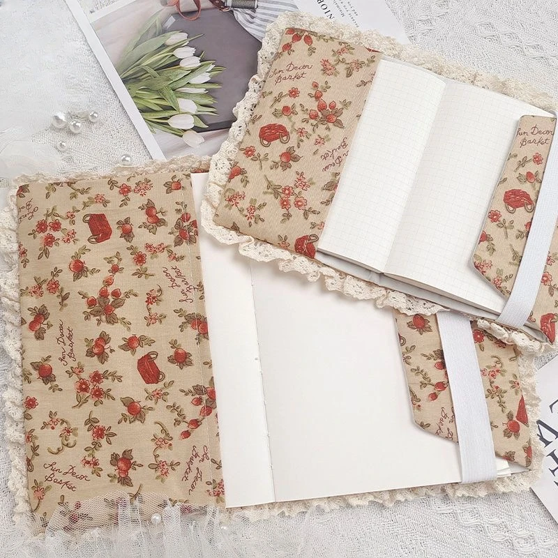 【Retro floret】Original Handmade A5A6 Notebook Covers Protector Book Sleeve Crafted Fabric Products Diary Cover,in Stock