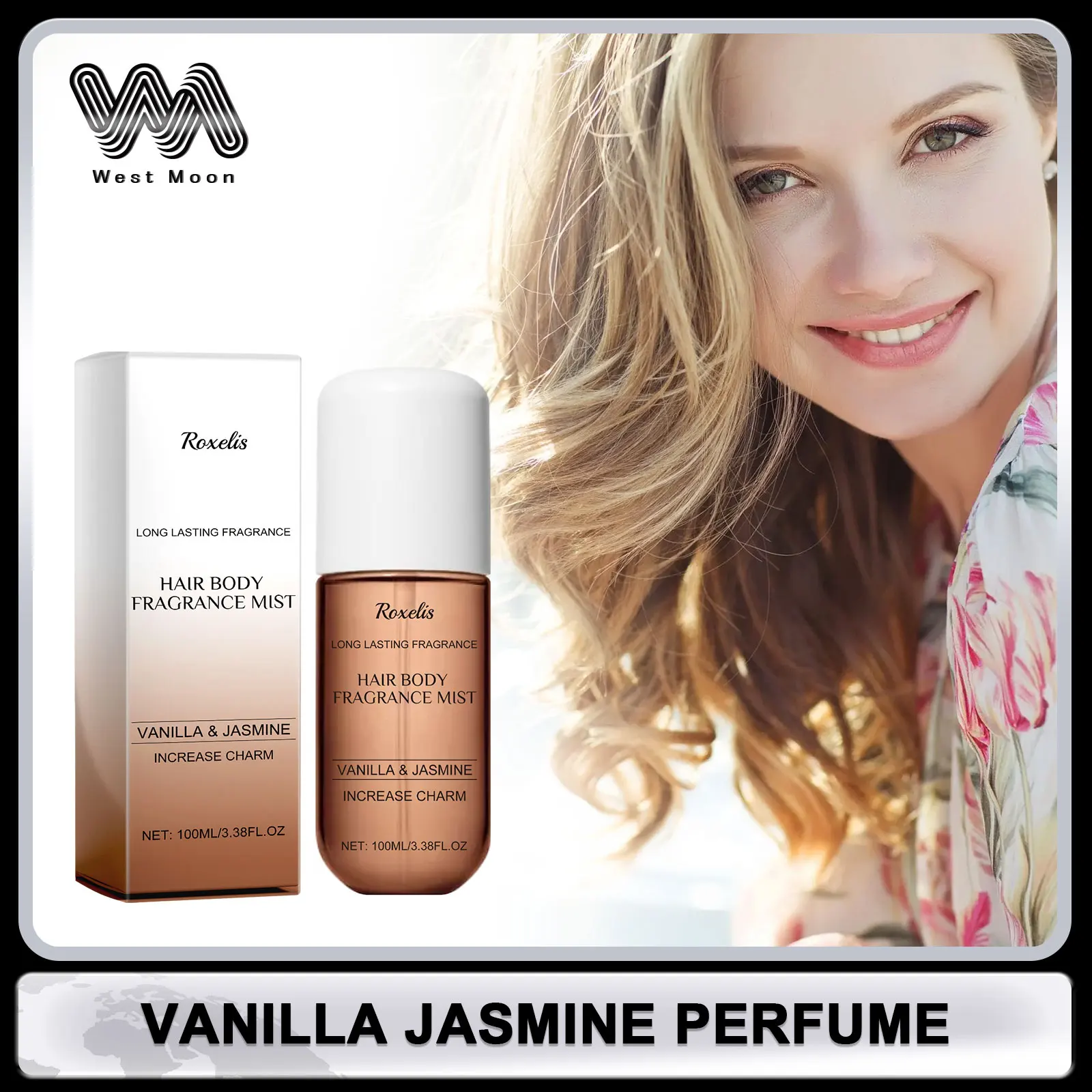 Vanilla Perfume Spray Lasting Plant Floral Scent Jasmine Fragrance Charming Body Spray Natural Refreshing Aromatherapy Perfume