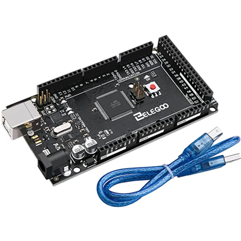 ELEGOO MEGA R3 Board ATmega 2560 + USB Cable Compatible with Arduino IDE Projects RoHS Compliant Black Blue