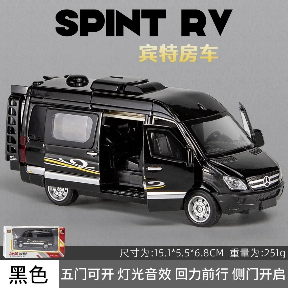 1:32 Mercedes Benz Sprinter MPV Diecast Car Metal Model With Light And Sound Pull Back car Alloy Toy Collection For Gifts A410