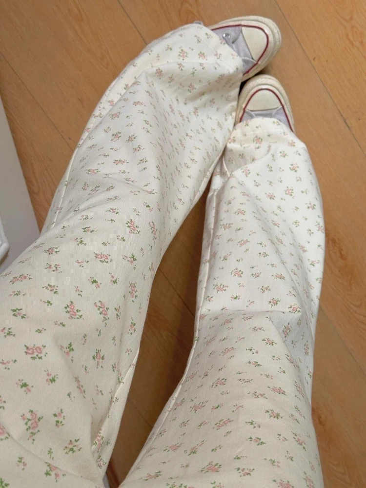 Dolce coreano allentato a vita alta gamba larga Slim Jean estate 2025 nuovo vintage gamba dritta casual versatile pantaloni a campana streetwear