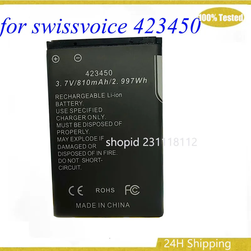 

new for swissvoice 423450 3.7V lithium battery Bateria