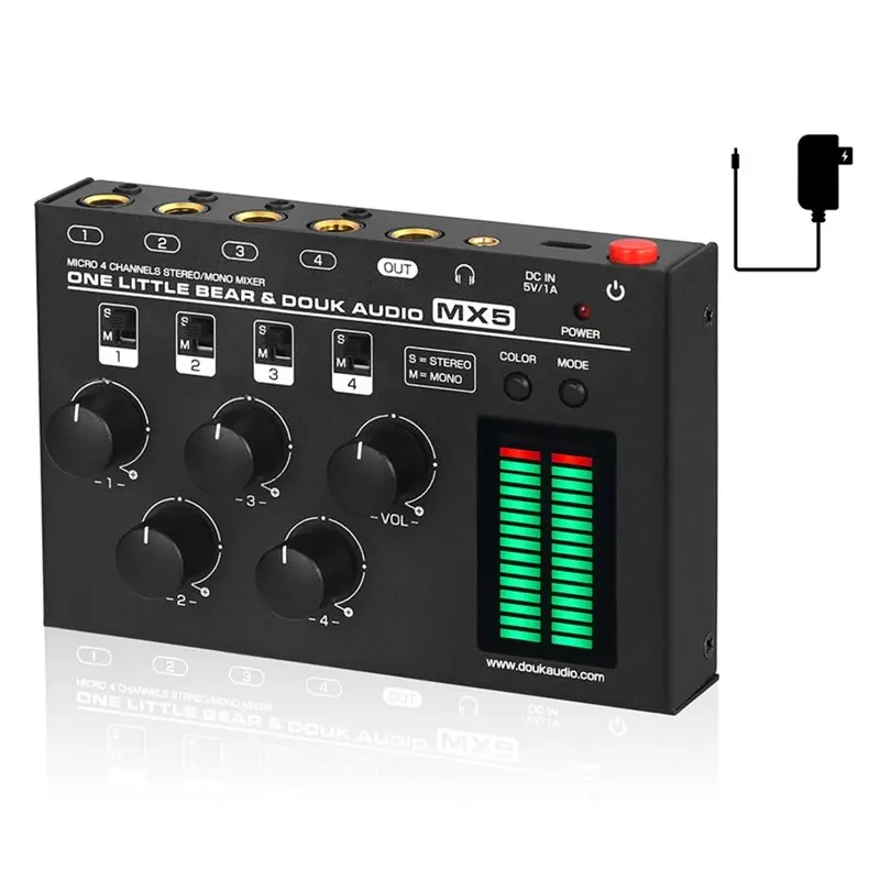 

Новинка! 4-канальный аудиомикшер Douk Audio MX5, моно/стерео, с ультранизким уровнем шума, для клубов, студий, домашней записи.