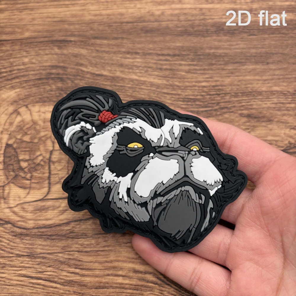 Black, White, and Gray Color Scheme with Red String Panda Head Design, 1 Piece, Glow-In-The-Dark Effect, 2D Flat Pvc Material, Includes Fleece-Lined Functional Trendy Bag, Work Vest, Cycling Protective Gear, DIY Personalized Decorative Badge