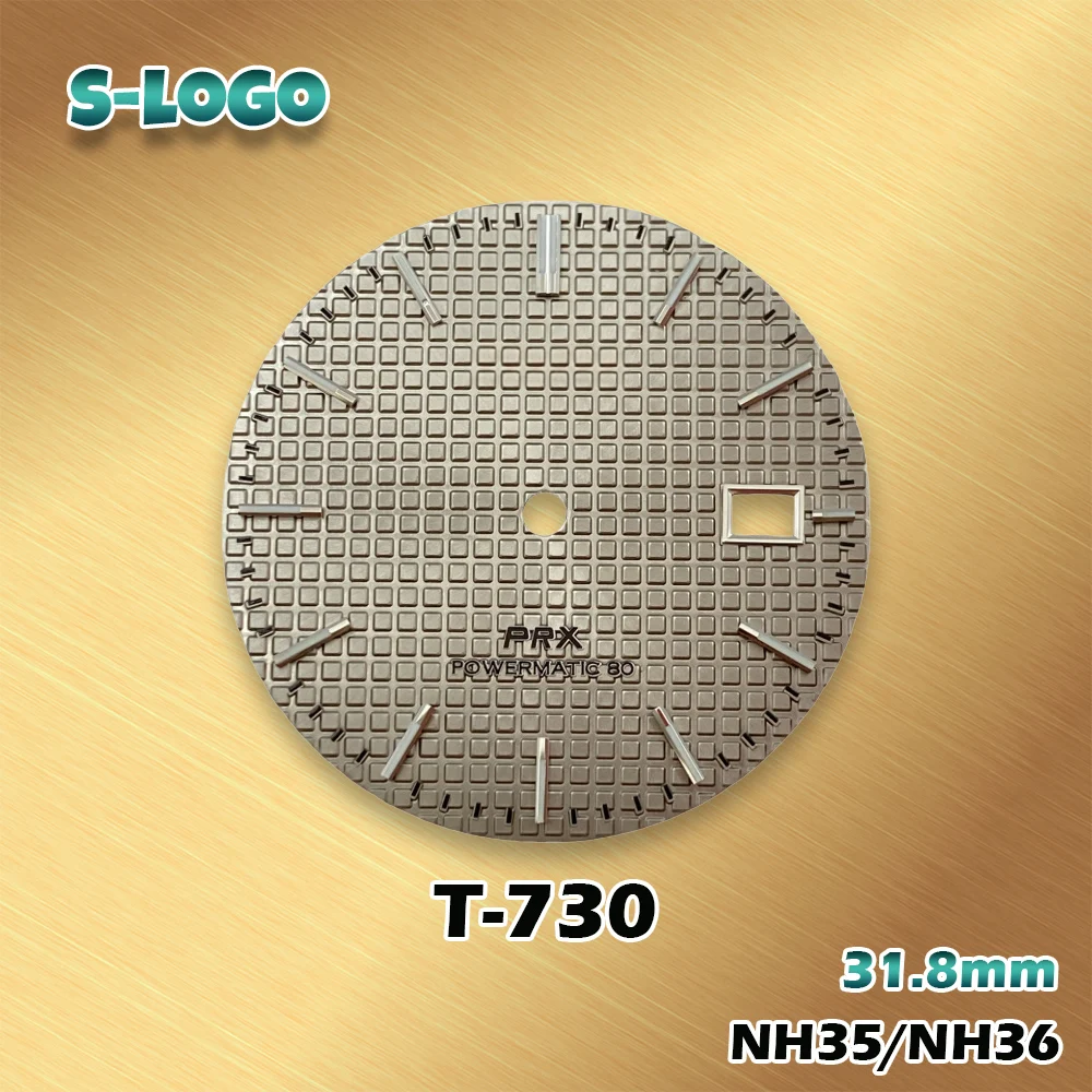 حركة NH35/NH36 - 31.8 ملم 3D S Logo قرص عربي طراز PRX |   ملحقات تعديل الساعة الرائعة من AP