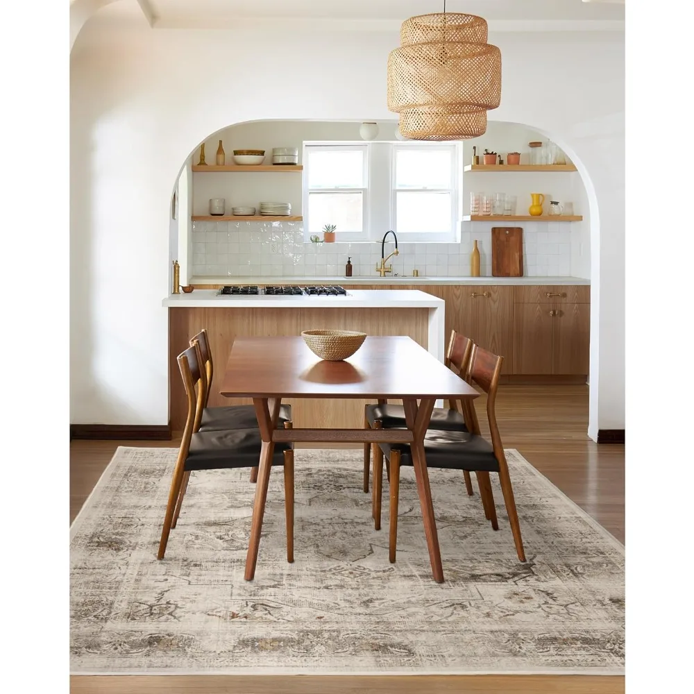 

Washable 6x9 Area Rug, Sarrah Hazel, Premium Vintage Rugs for Living Room, Bedroom, Kitchen, Office, Classroom