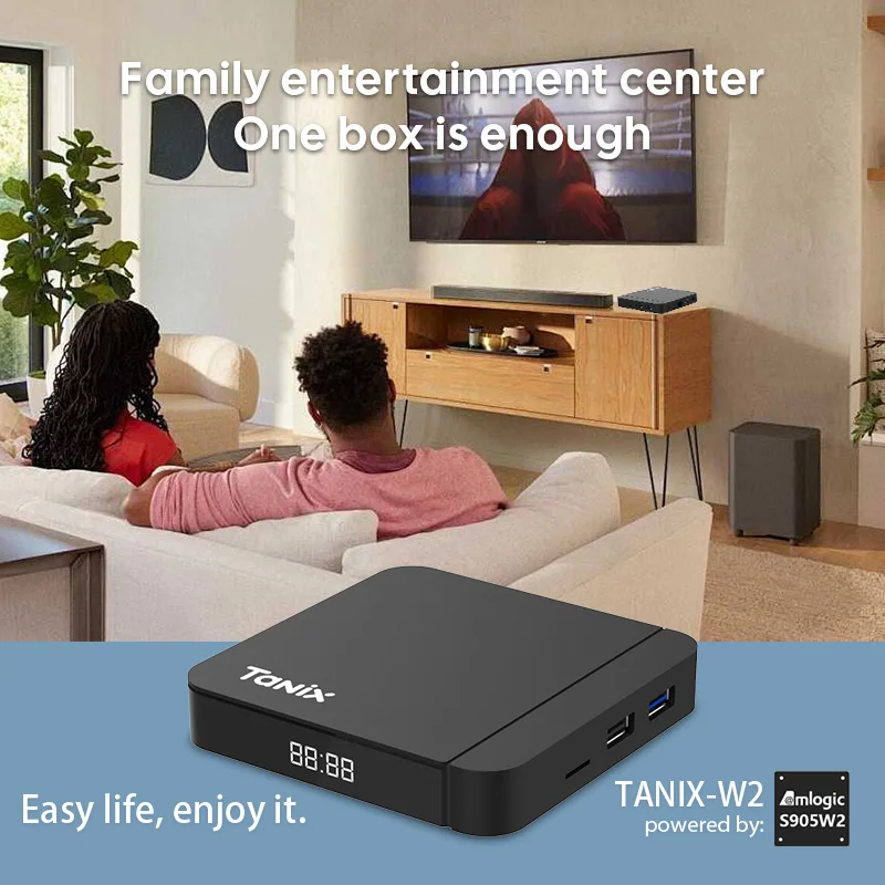 Tanix W2 Android 11 TV-Box Amlogic S905W2 4G/64G AV1 BT TVBOX 2,4G&5G Dual Wifi 4K HD Set-Top-Box Media Player 2G/16G oder Fernbedienung