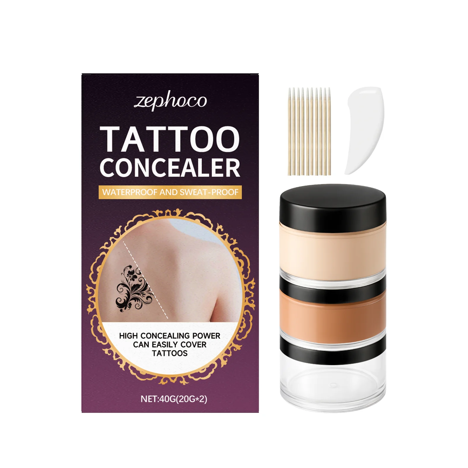 The Soft Mist Tattoo Concealer Set Can Cover Local Tattoo Scars In Daily Use. It Is Light, Smooth, Moisturizing And Not Heavy