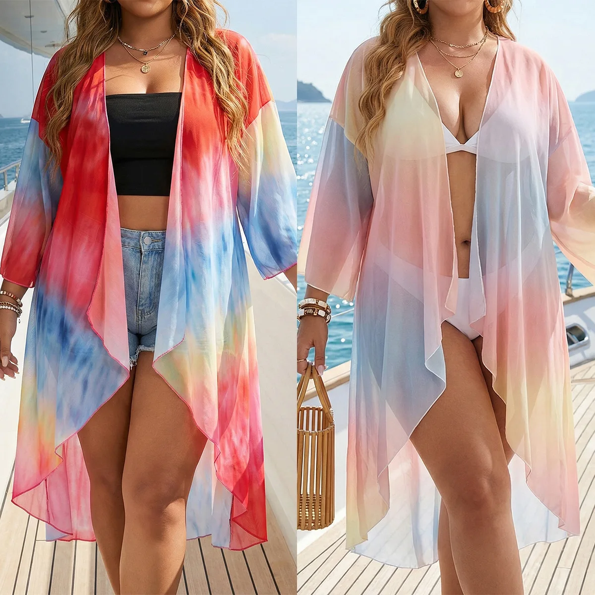 Summer ladies girls sports sexy BIKINI-Plus Size Cover Up Beachwear oversized Swimwear Sun Protection Clothes dressing