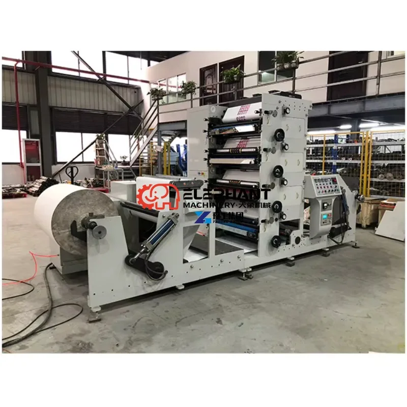 Industrial 4 Colors Flexo Letterpress Label Printing Machine for Roll Adhesive Packaging Sticker Label Processing