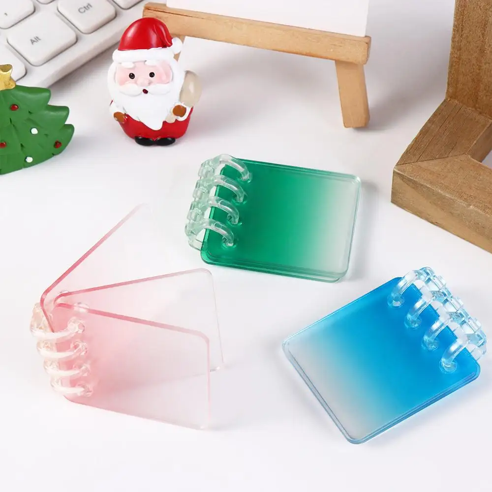 Goo Plate DIY Keychain Making Kit Transparent Creative DIY Keyring Acrylic Gradient Color DIY Acrylic Card Book Children's