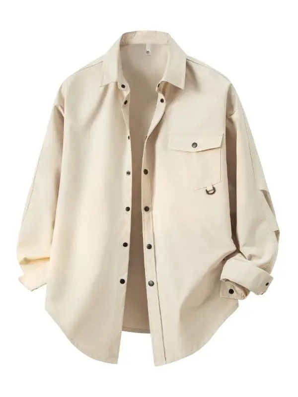 

Ретро-американская рубашка с длинным рукавом свободного кроя для мужчин, весна-осень, новая модель в стиле Харадзюку, премиум-класса, модель M